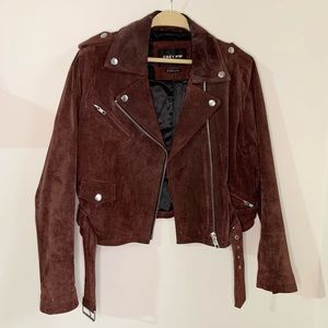 Obey moto jacket suede